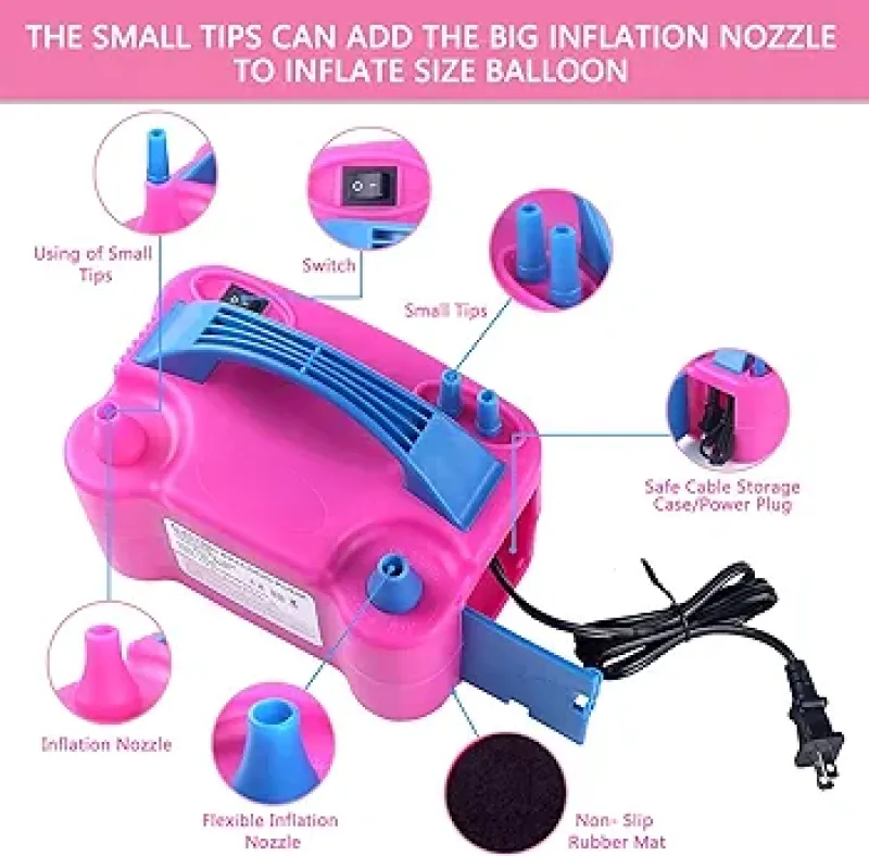 Comprar Inflador Electrico De Globos X2 Boquilla en Electroshopy - Ángulo 2